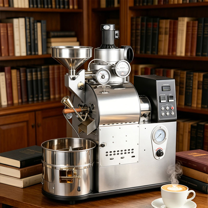 Coffee Shop Equipment - Koffiebrander, koffiebonenrooster met koelbak voor cafe's,