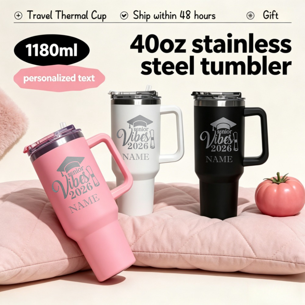 Coffee Equipment Gift - 1L gepersonaliseerde tekstfles voor afgestudeerden, roestvrijstalen