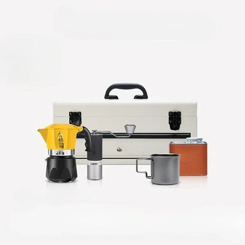 Coffee Equipment Gift Set - Camping Koffiebox Mokkapot Buitenkoffie Geschenkverpakking Campinguitrusting