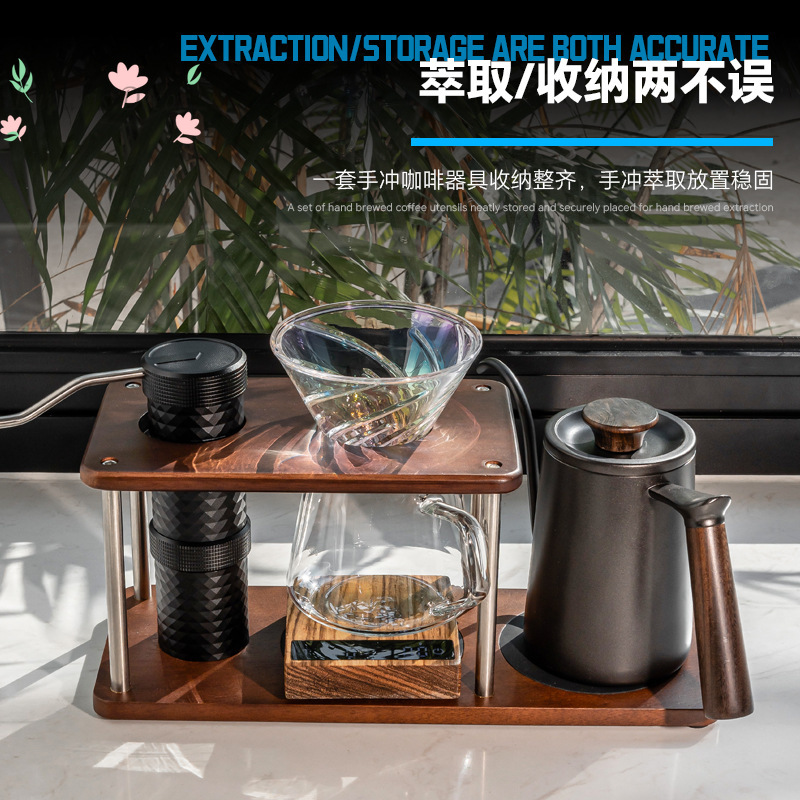 Coffee Equipment Pour Over - Standaard van massief hout voor het