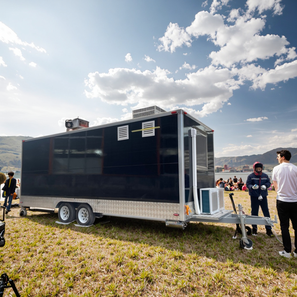 Coffee Equipment In China - Mobiele 18ft vierkante foodtrailer met aangepaste