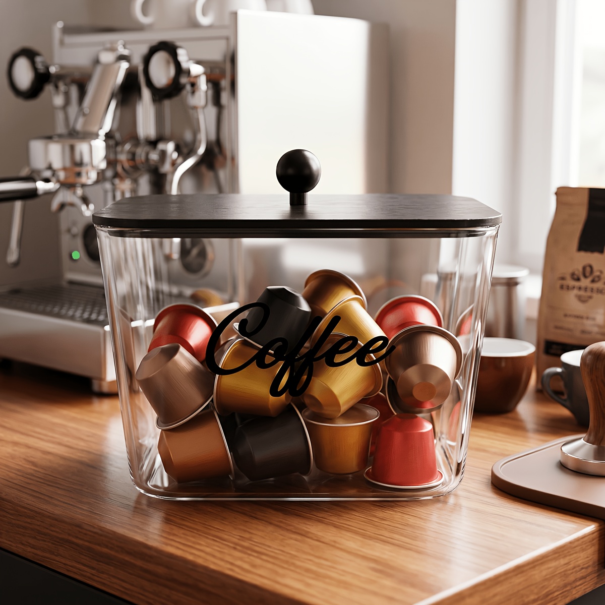 Coffee Equipment Rack - Koffiepodhouder met deksels, plastic opbergdoos, K-Cup