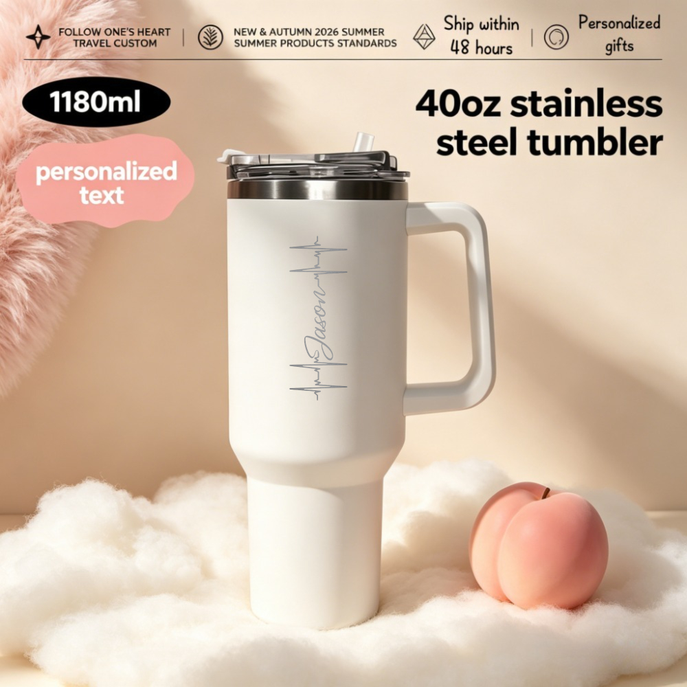 Coffee Equipment Gift - 1L Gepersonaliseerde tekstfles RVS thermosfles, Thermomok