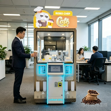 Coffee Equipment Stores - Commerciële koffie-automaat met automatische roermixer, poederherinnering,