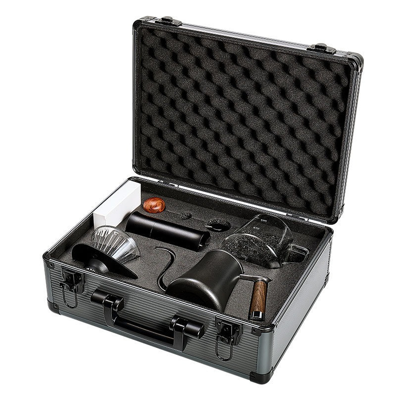 Coffee Equipment Gift Set - Reizen draagbare handgebrouwen kofferuitrustingsset, bonenmolen filterbeker