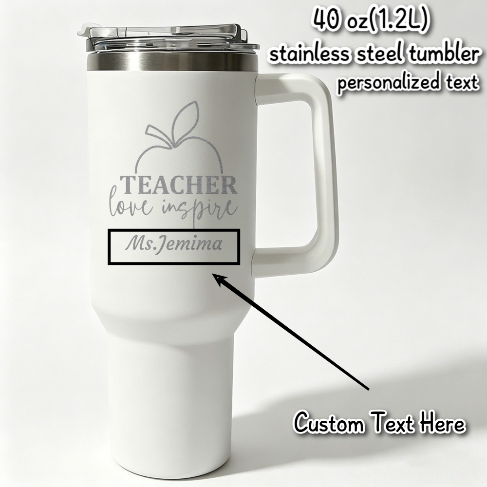 Coffee Equipment Gift - 1L gepersonaliseerde tekstfles voor docenten, roestvrijstalen