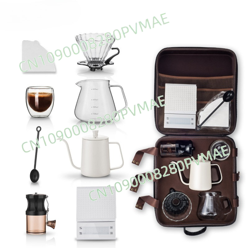 Coffee Equipment Gift Set - Handgemaakte koffiezetapparaat voor buiten, kampeerkoffie-uitrusting, complete