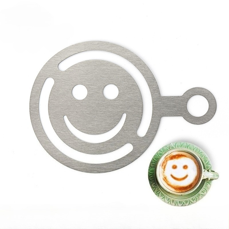 Coffee Shop Equipment - Roestvrijstalen latte art stencil, broodpoeder, spuitbloemvorm,