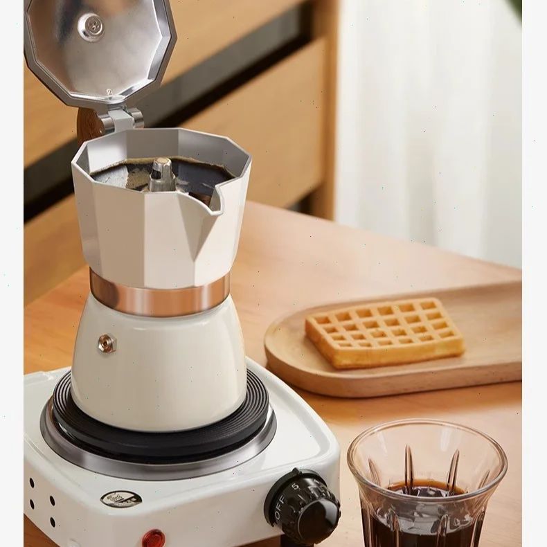 Coffee Equipment Usa - Moka-pot met ronde bodem, enkele klep,