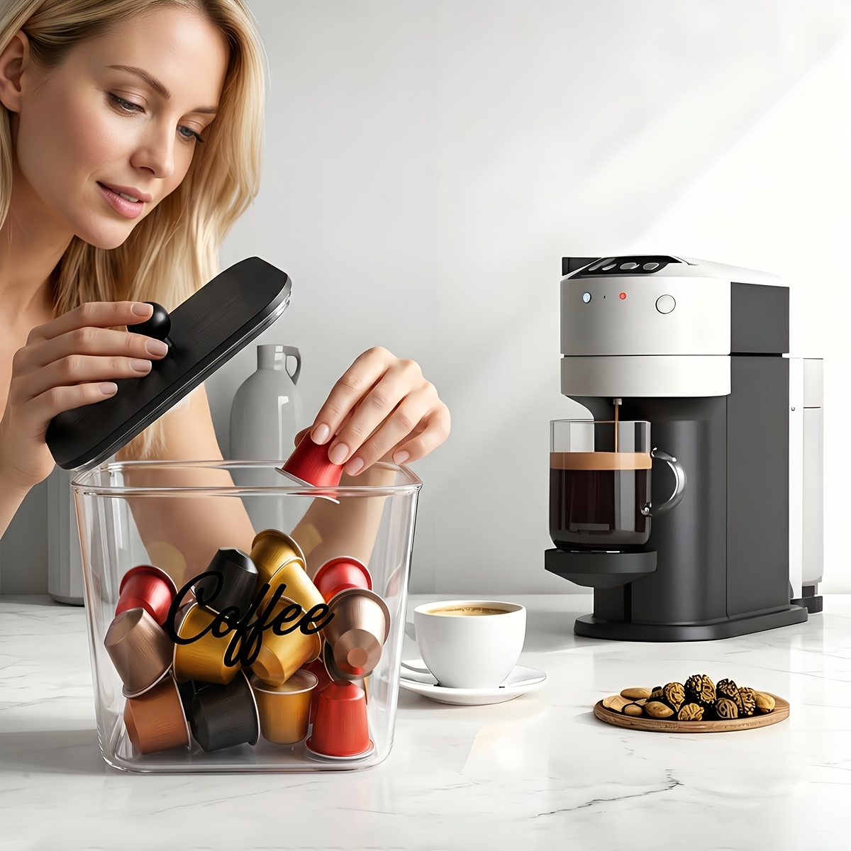 Koffiepodhouder met deksels, p - Coffee Equipment Rack recensie en prijs
