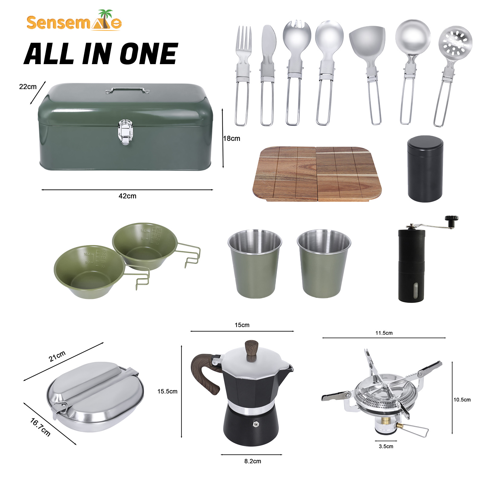 Glamping Camping Kookgereiset  - Coffee Equipment Gift Set recensie en prijs